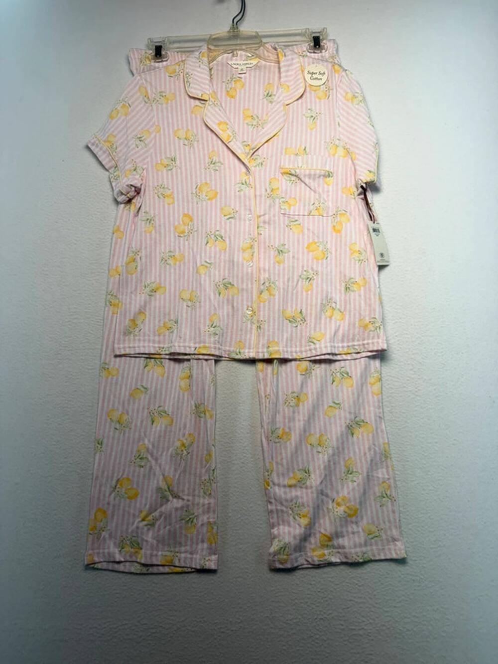 Laura Ashley M never worn 2pc set pink and lemons